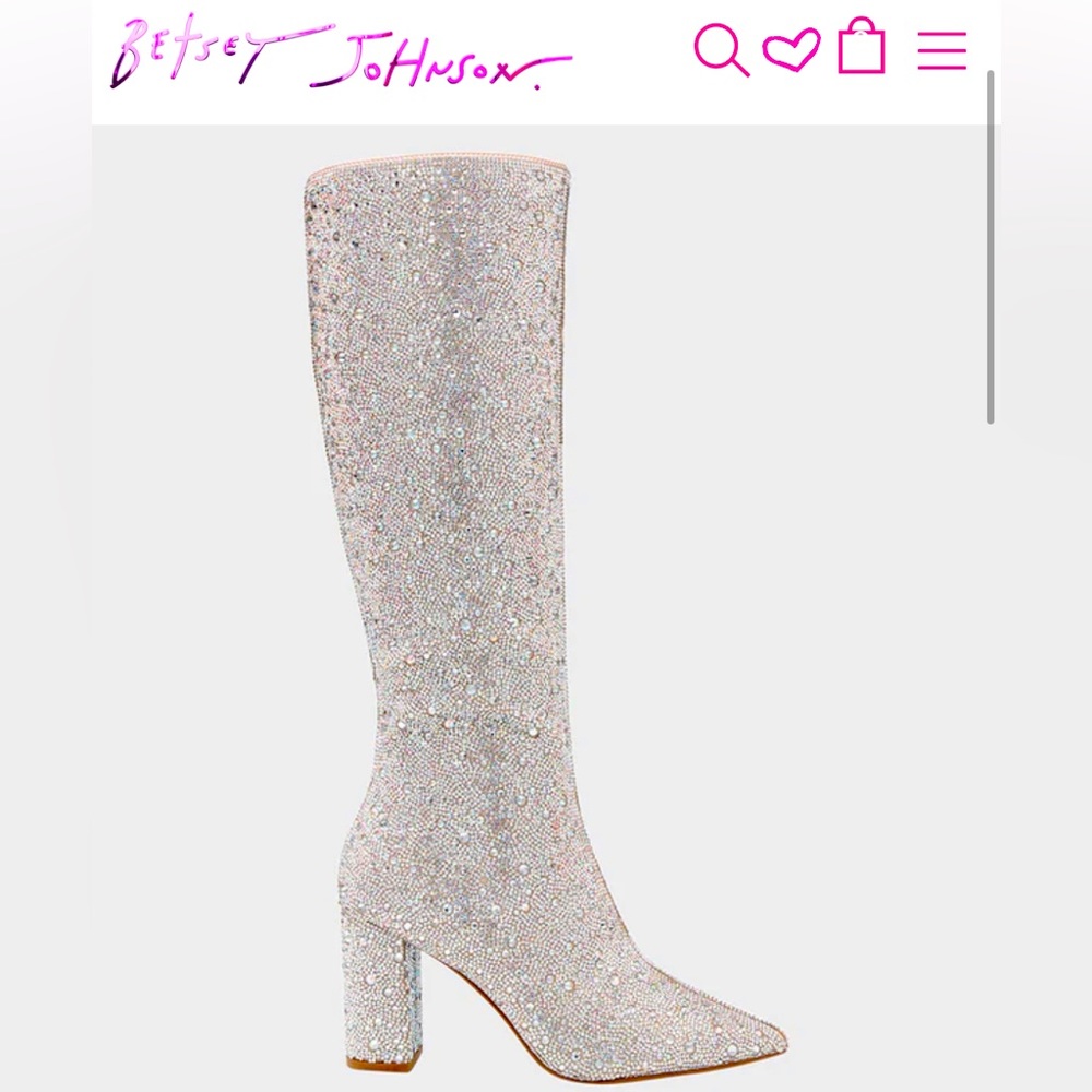 Betsey Johnson Candy Rhinestone Boot Size 8